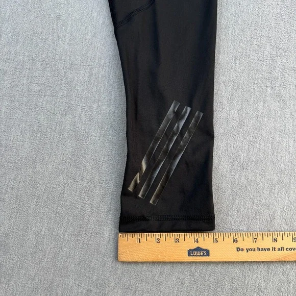 Adidas Leggings Women Medium Black Alphaskin Climalite Crop 22" Athletic Gym Run - Picture 9 of 11